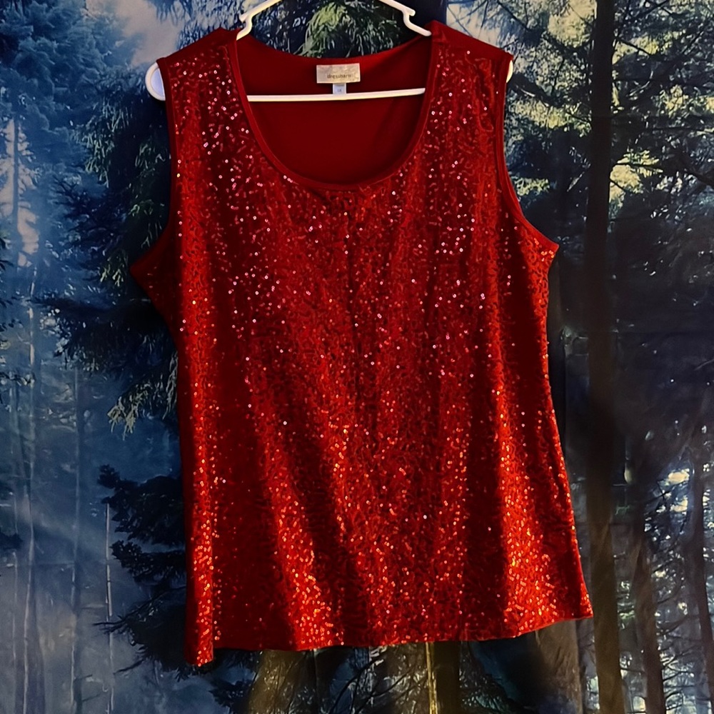 Plus size Red sequins tank from dressbarn